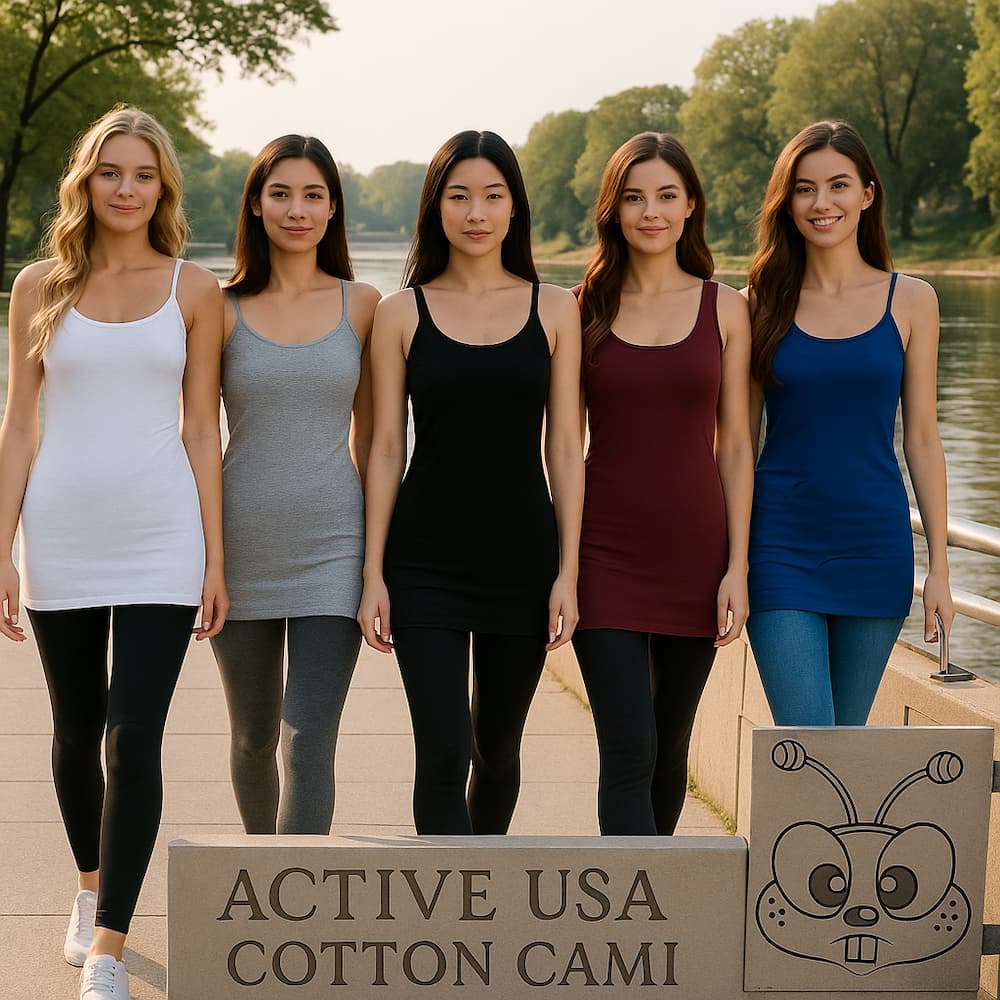 Active Basic Cotton Cami Adjustable Straps