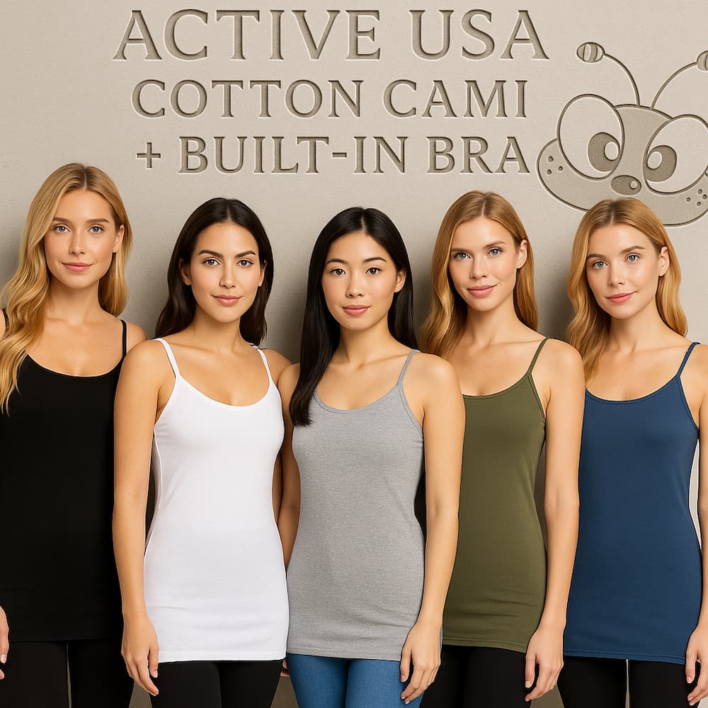 Active Basic Cotton Camisole Adjustable Strap