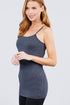Active Basic Cotton Camisole Charcoal Grey Side