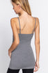 Active Basic Cotton Camisole Heather Grey Back