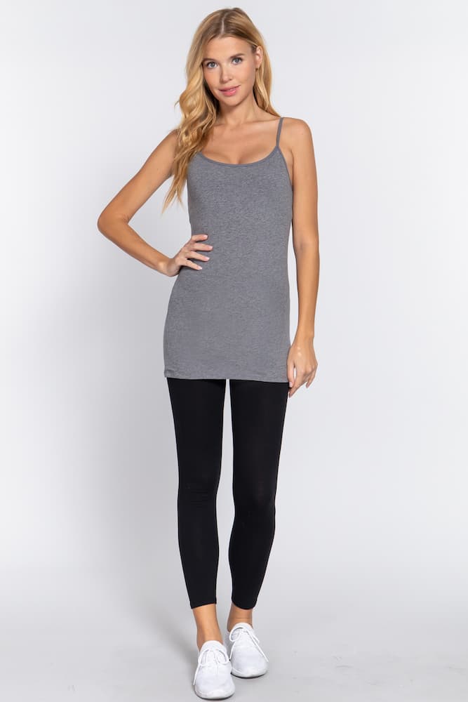 Active Basic Cotton Camisole Heather Model