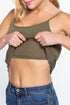 Active Basic Cotton Camisole Olive Green Bra