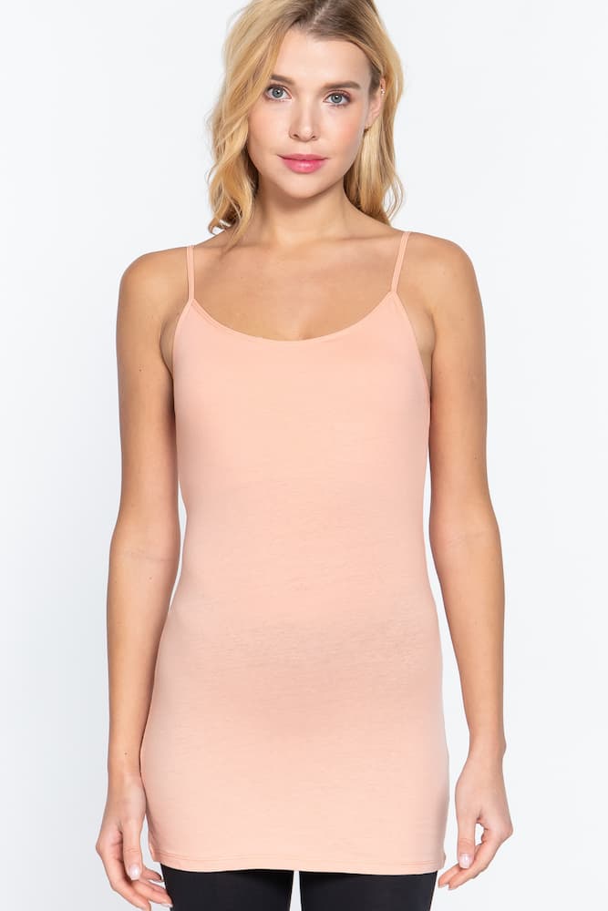 Active Basic Cotton Camisole Peach Sand