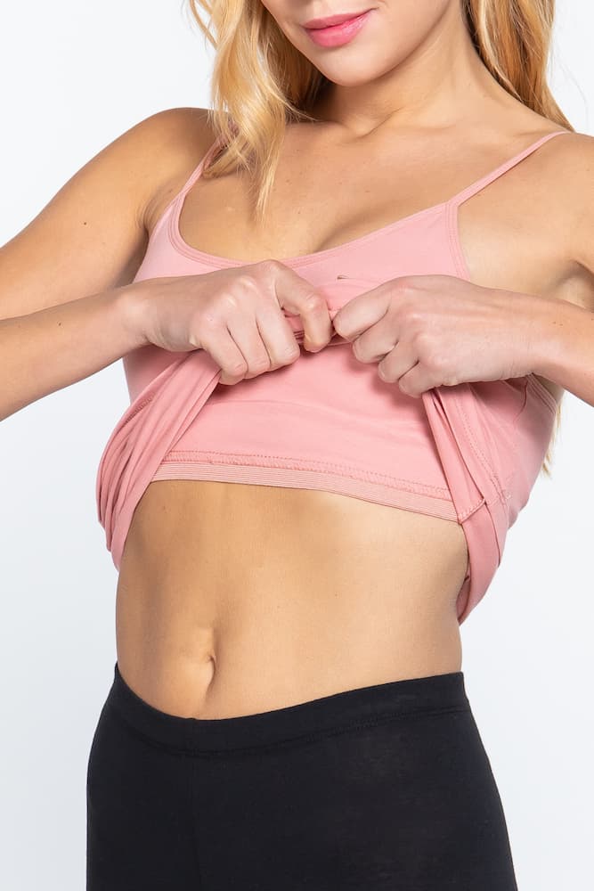 Active Basic Cotton Camisole Petal Pink Bra