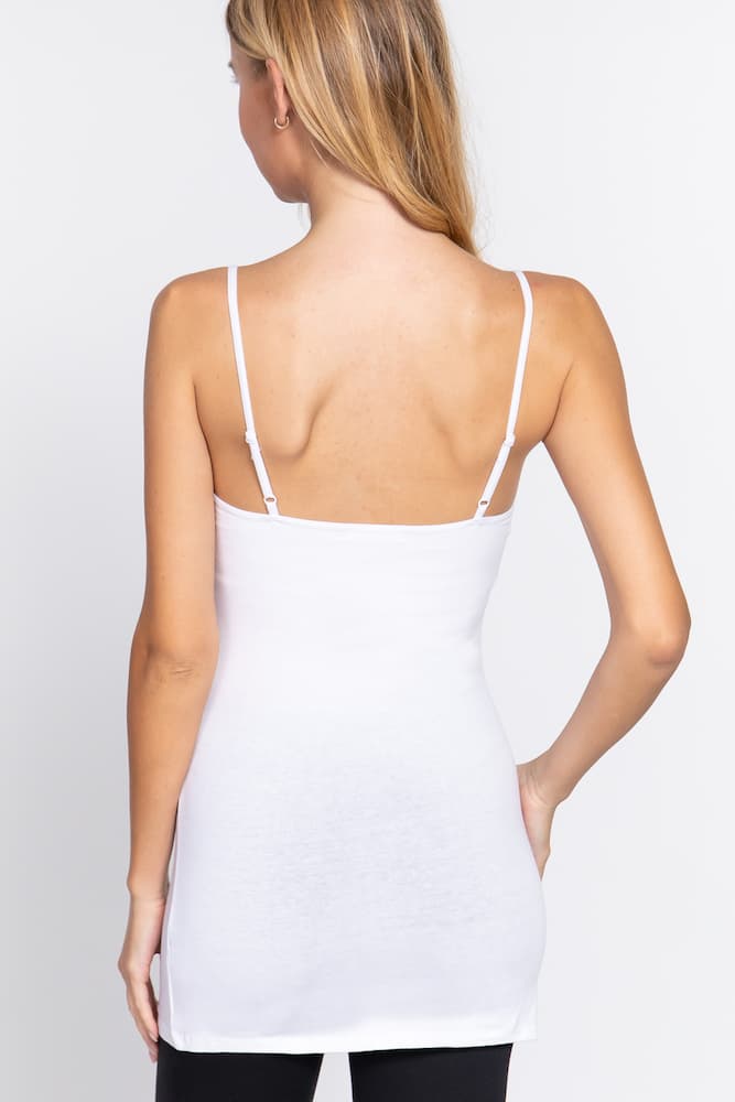 Active Basic Cotton Camisole White Back