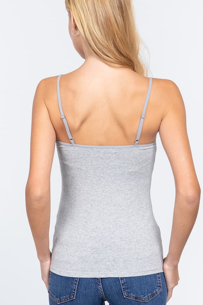 Active Basic Cropped Camisole Light Grey Back