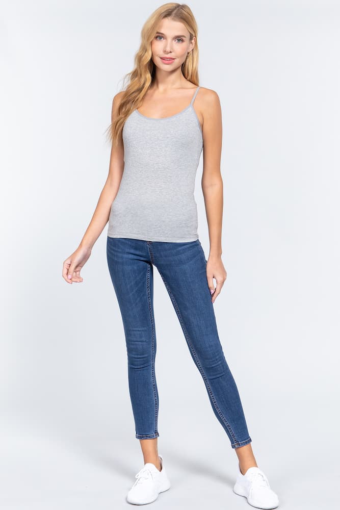 Active Basic Cropped Camisole Light Grey Model