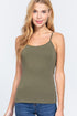 Active Basic Cropped Camisole Olive Green