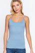 Active Basic Cropped Camisole Satin Blue Front