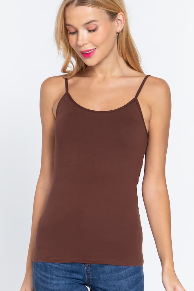 Active Basic Cropped Camisole Sepia