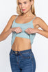 Active Basic Cropped Camisole Skymint Model