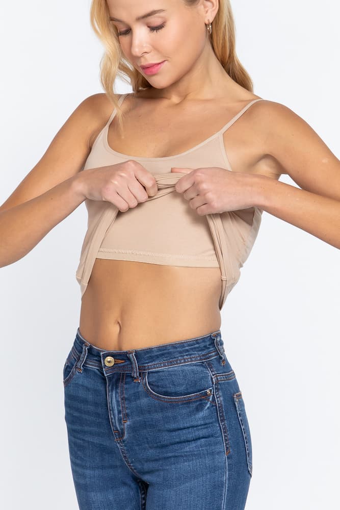 Active Basic Cropped Camisole Soft Taupe