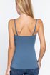 Active Basic Cropped Camisole Steel Blue Back