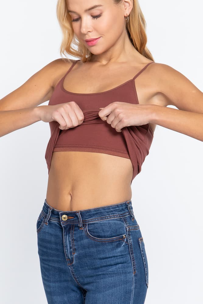Active Basic Cropped Camisole Terracotta Bra