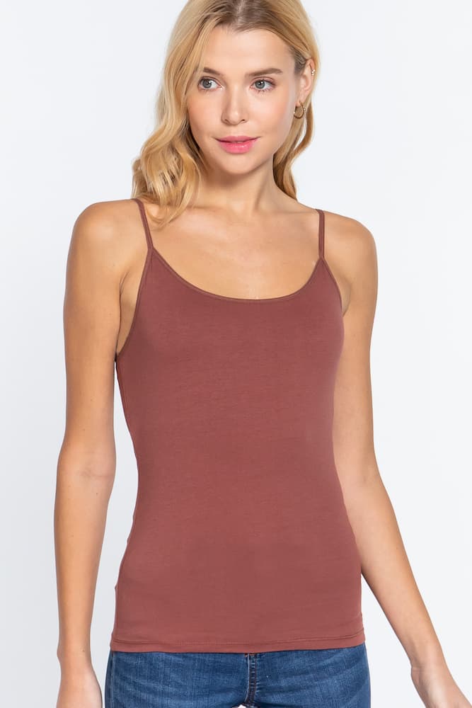 Active Basic Cropped Camisole Terracotta