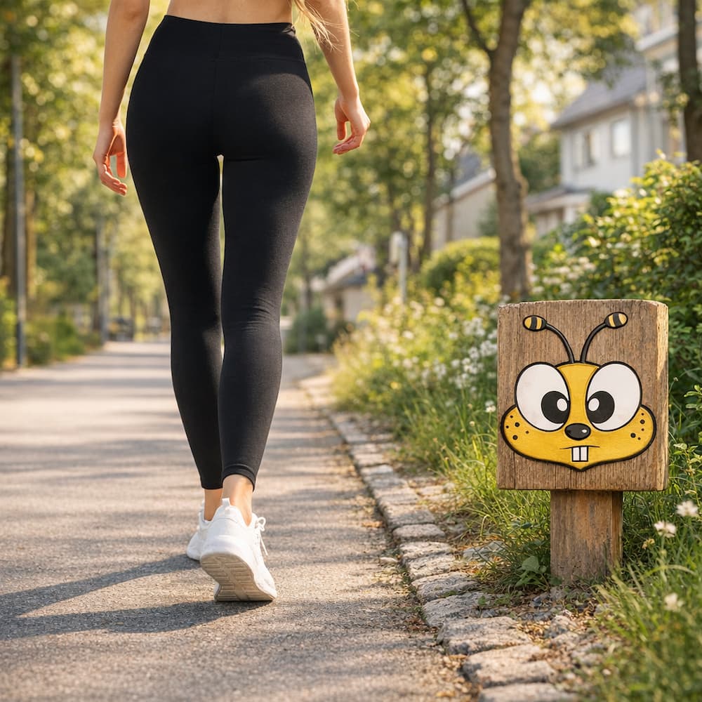 Active Basics Black Leggings Back View