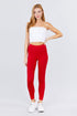 Active Cotton Leggings Bold Red Front