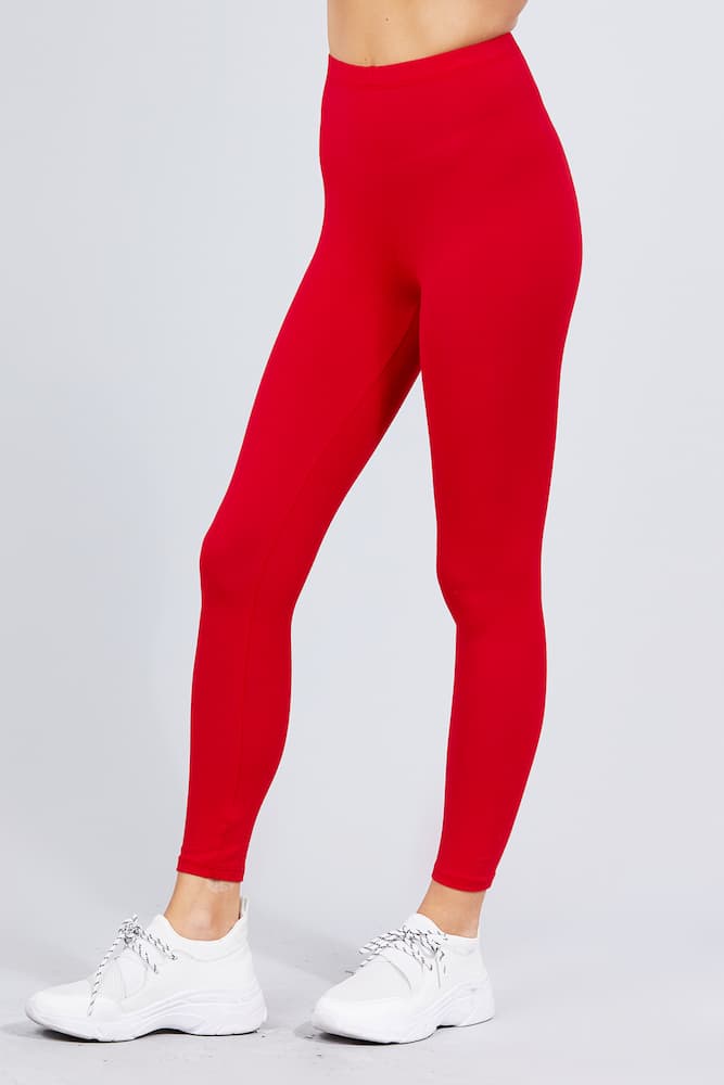 Active Cotton Leggings Bold Red Side