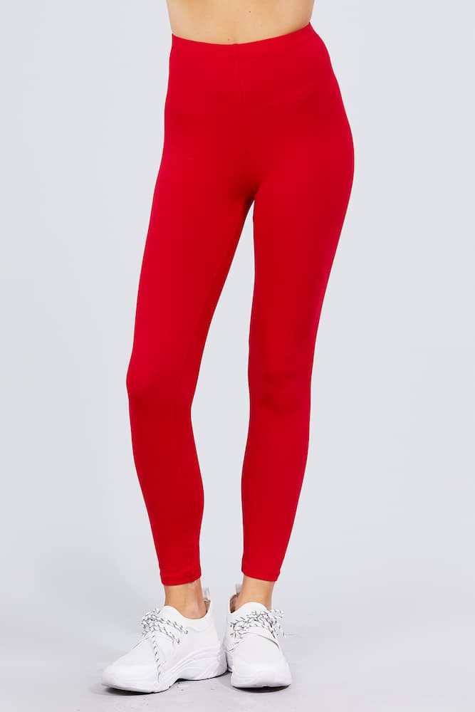 Active Cotton Leggings Bold Red