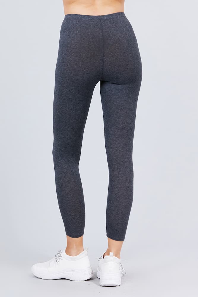 Active Cotton Leggings Charcoal Grey Back