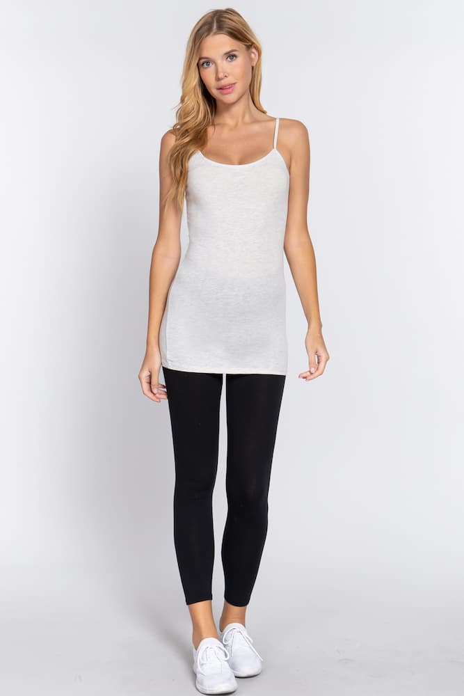 Adjustable Strap Tunic Cami Oatmeal Model 