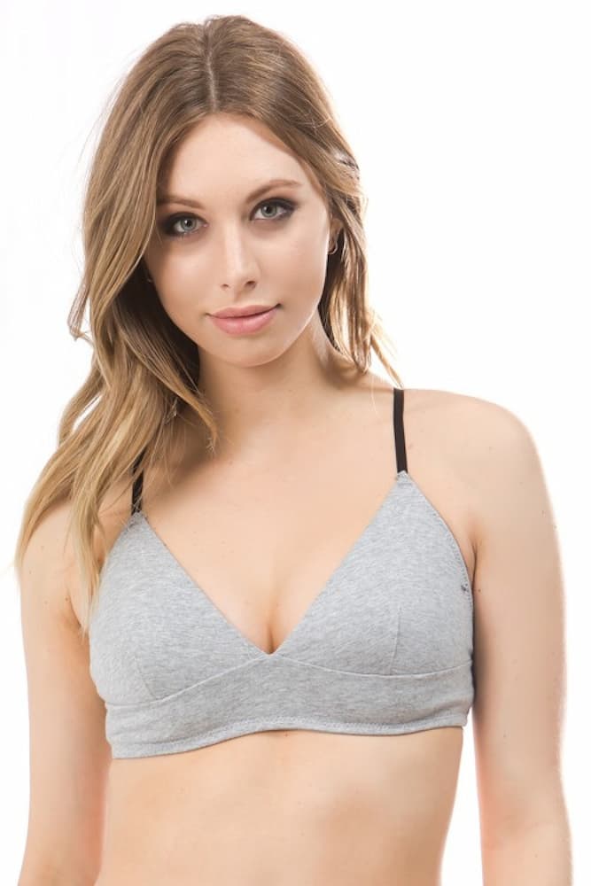 Anemone Cotton Bralette Heather Grey