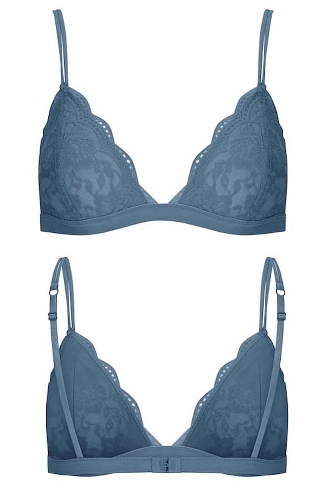Anemone Lace Triangle Bralette Blue