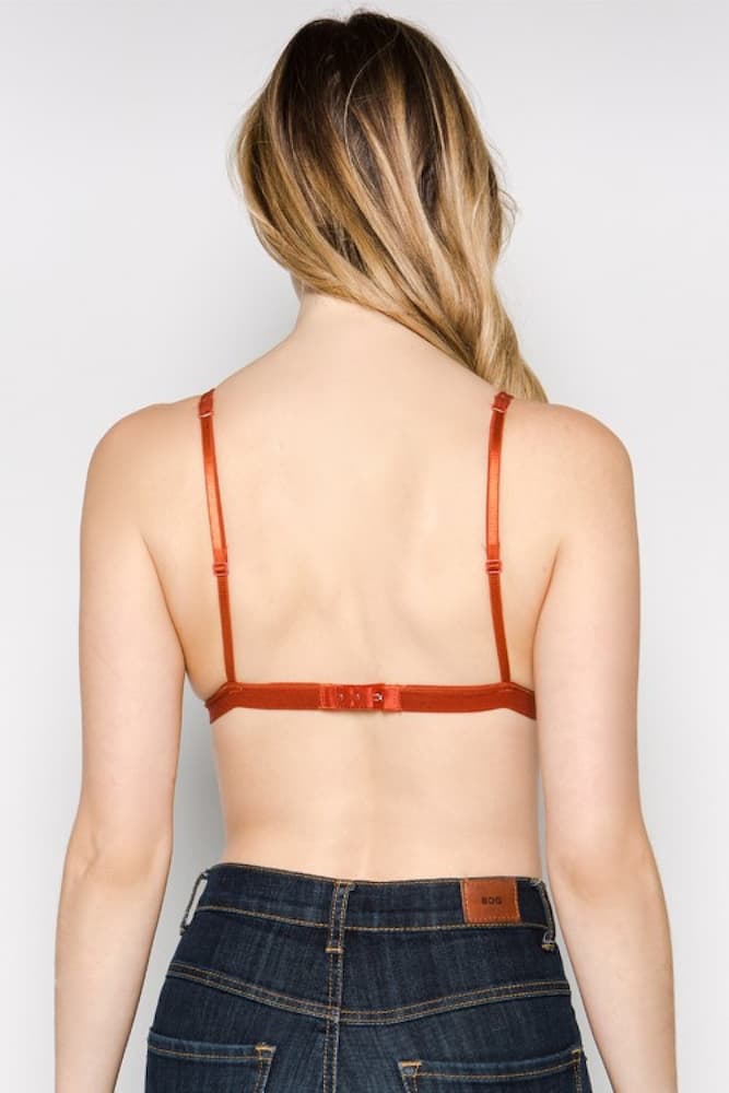 Anemone Lace Triangle Bralette Rust Back