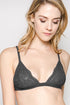 Anemone Lace Triangle Bralette Steel