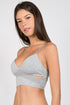 Anemone Longline Bralette Heather Grey Side View