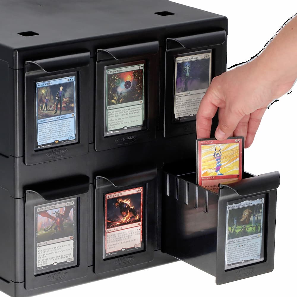 BCW 6 Drawer Card Catalog Black Box Bins