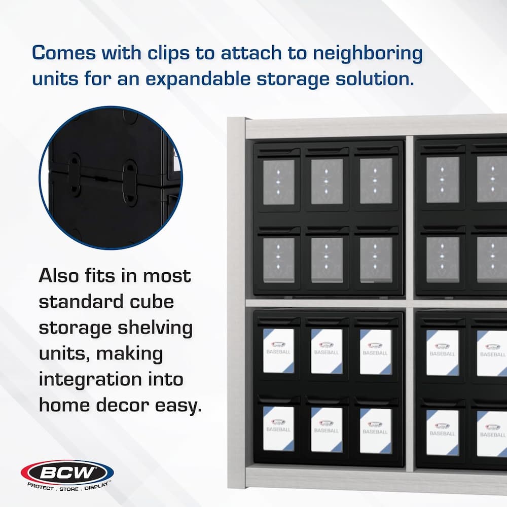 BCW 6 Drawer Card Catalog Black Box Clips