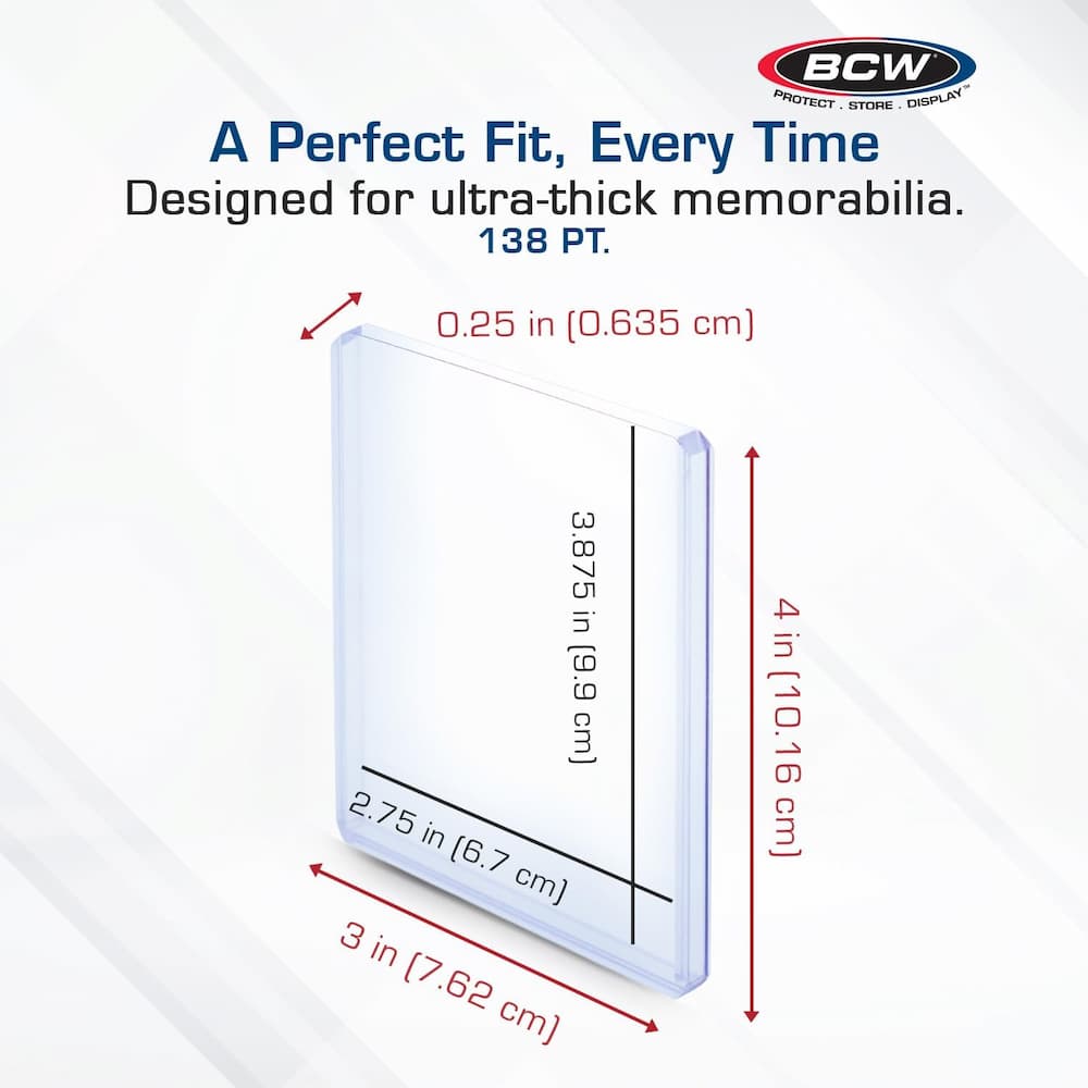 BCW Topload Card Holder 138pt Dimensions