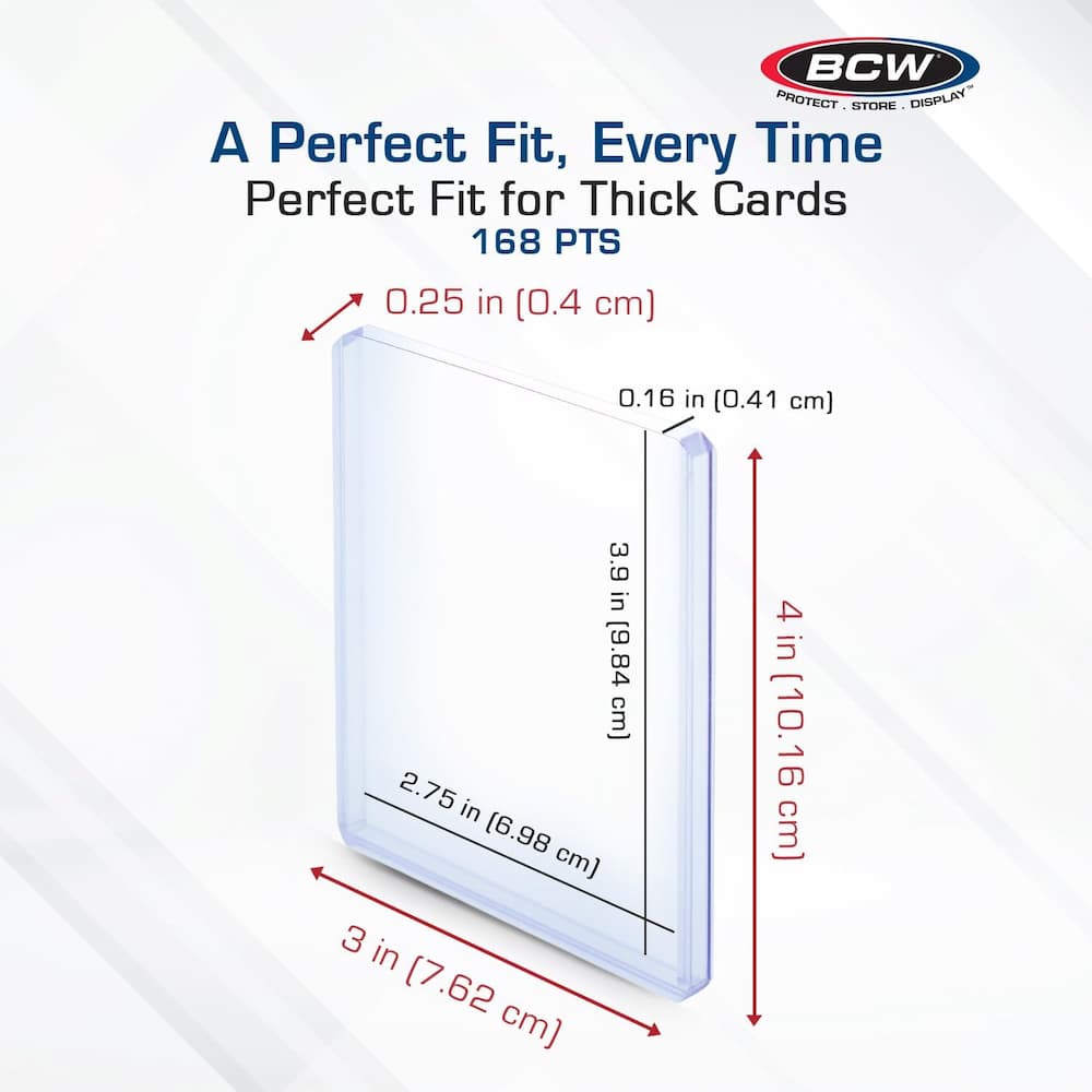 BCW Topload Card Holder 168pt Dimensions
