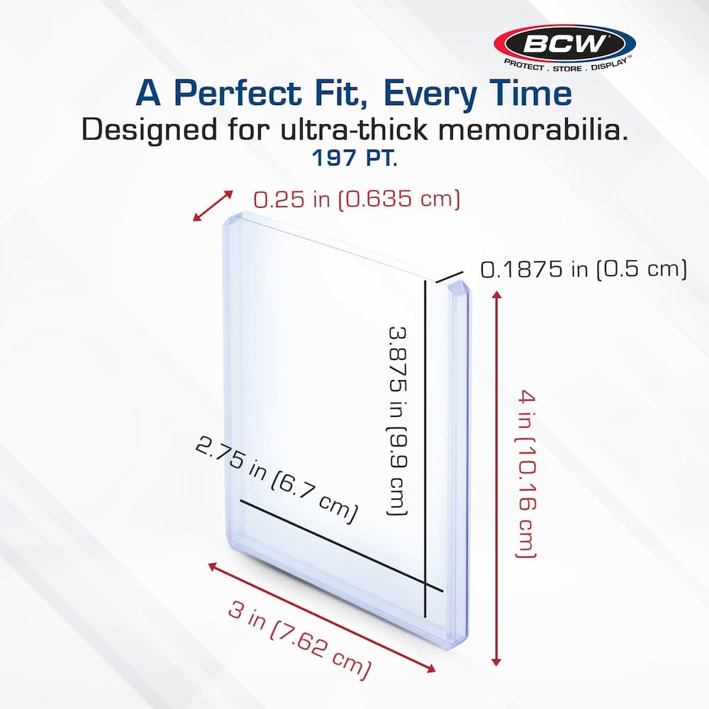 BCW Topload Card Holder 197pt Dimensions