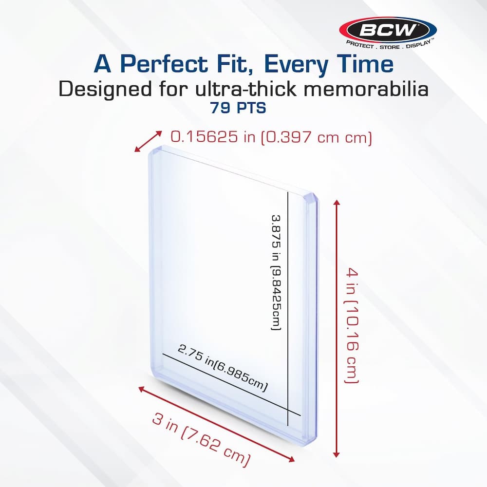BCW Topload Card Holders 79pt Dimensions