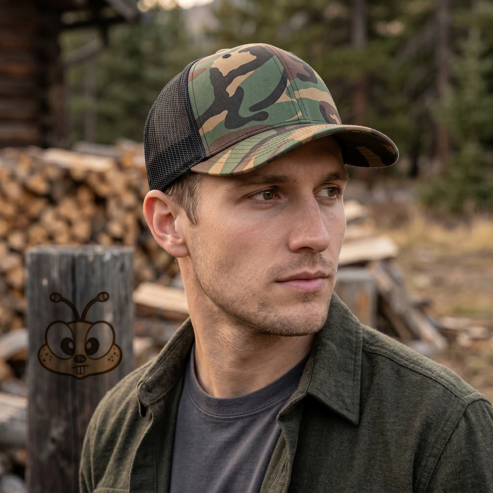 Black Camo Hat