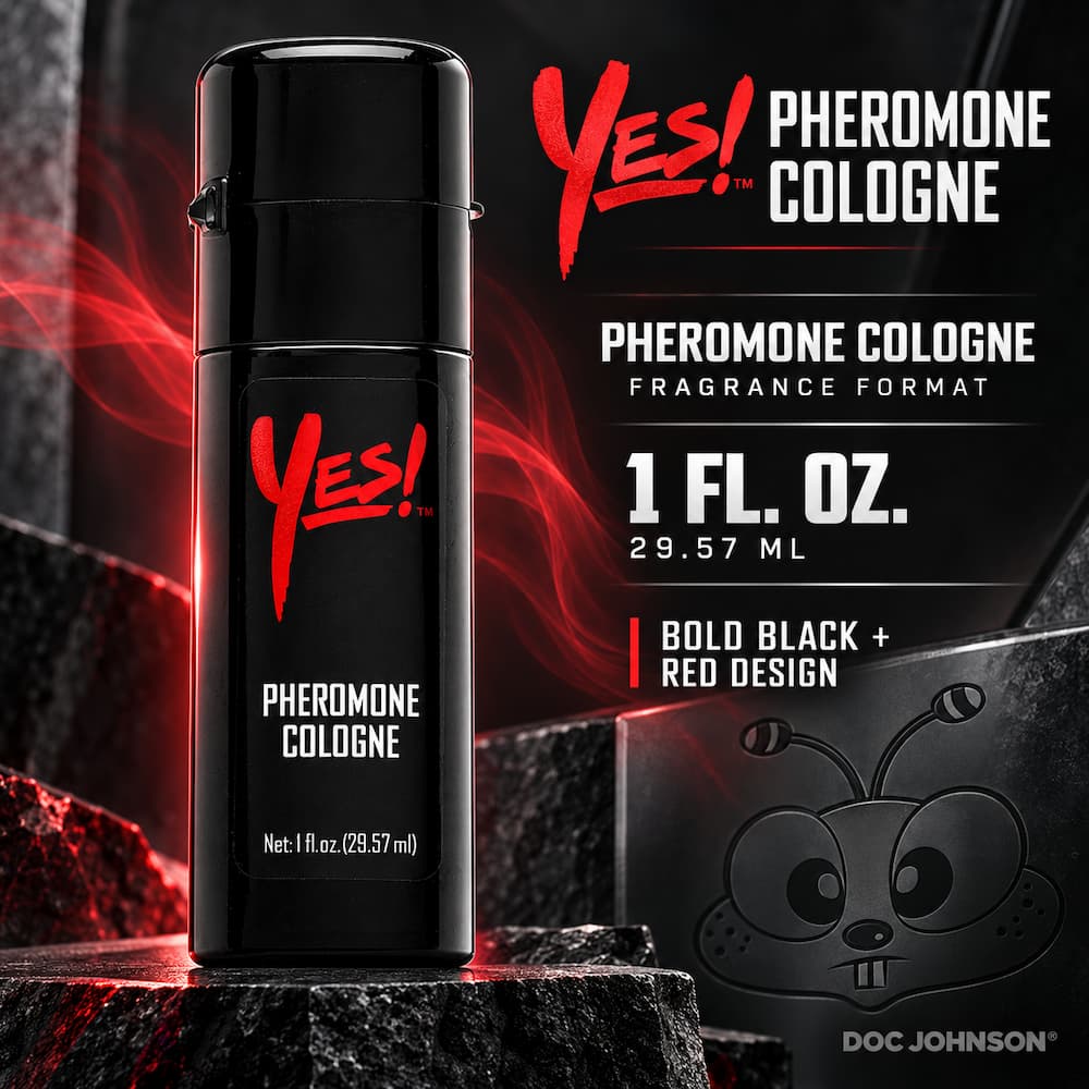 Bold Black and Red Cologne Ad