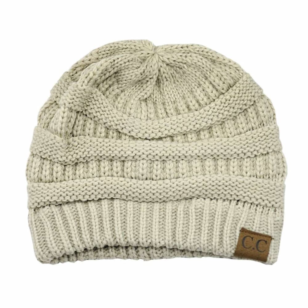 CC Beanie Beige Front View