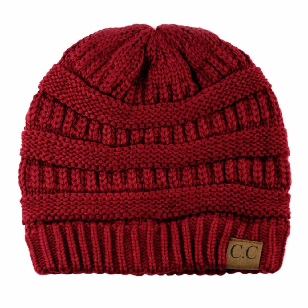 CC Beanie Burgundy Front View