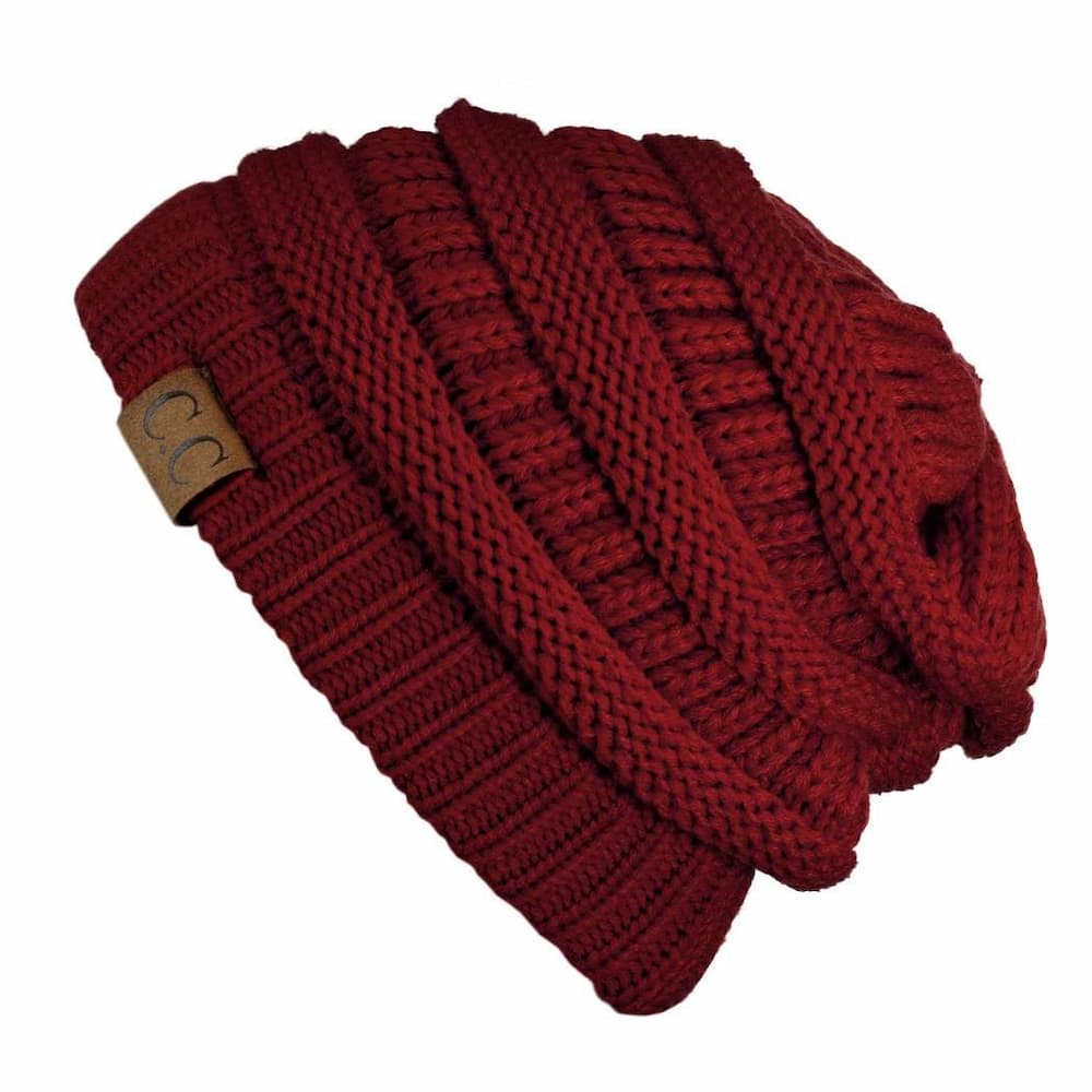 CC Beanie Burgundy Side View