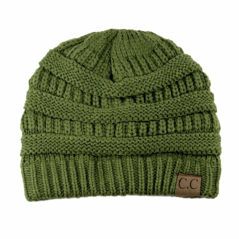 CC Beanie Olive Front View