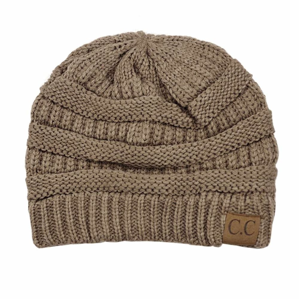 CC Beanie Taupe Front View