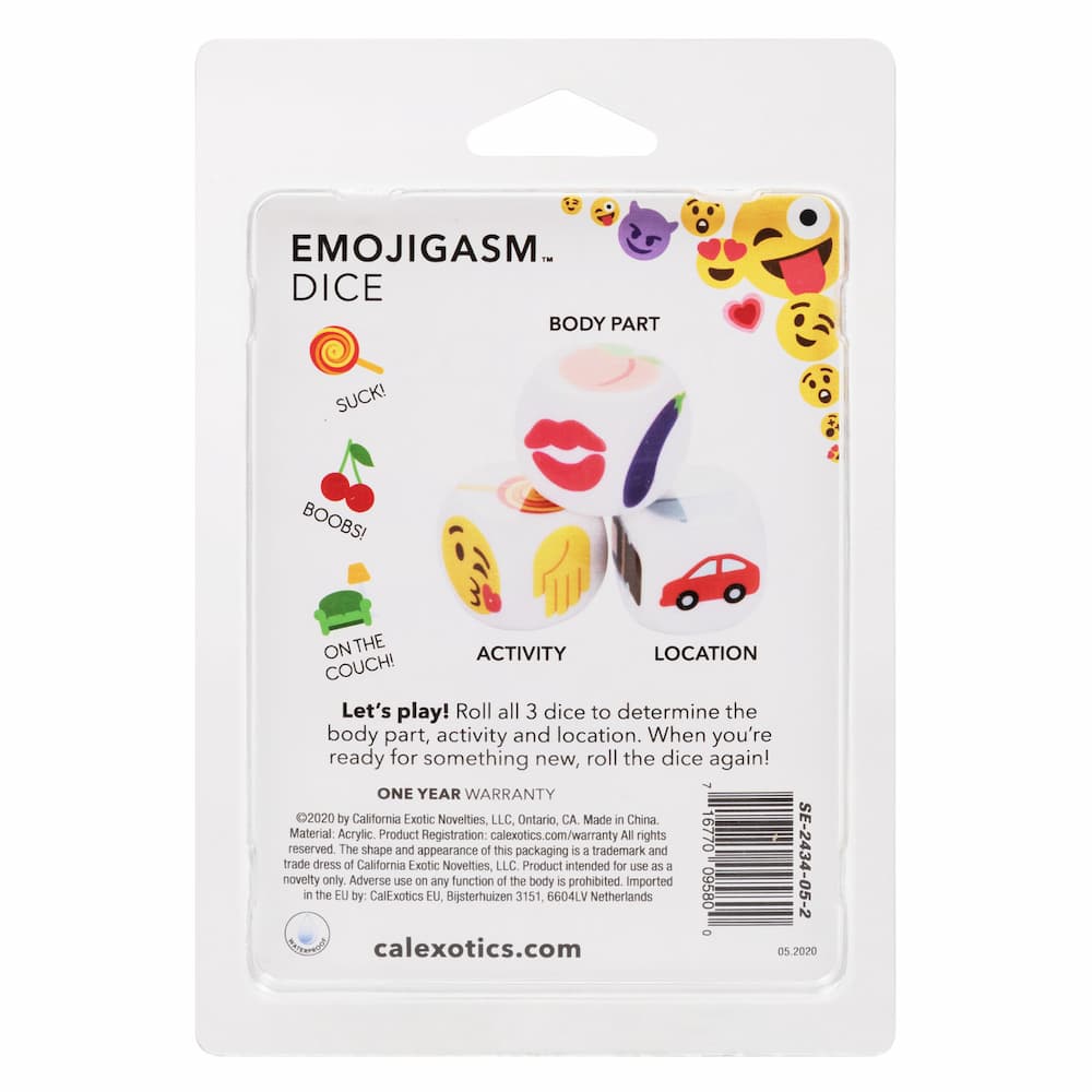 CalExotics Emojigasm Dice Instructions