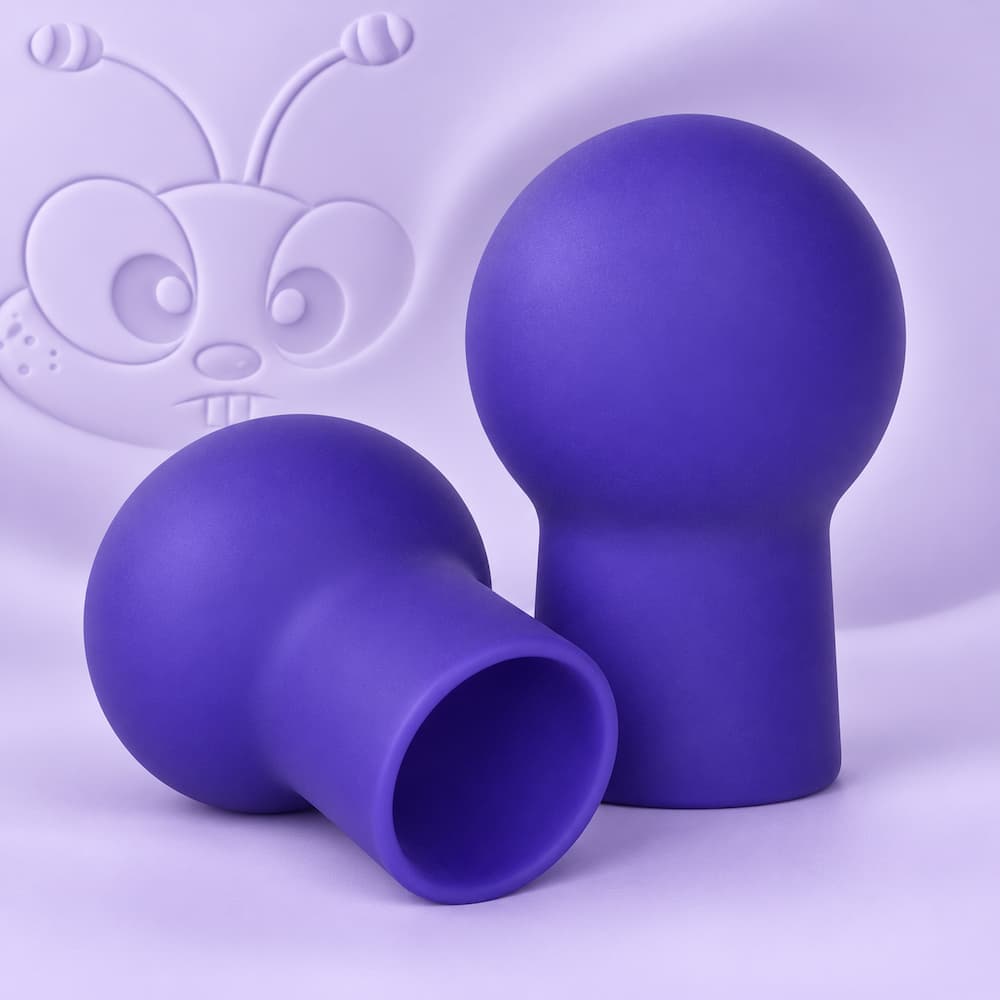 CalExotics Nipple Play Advanced Nipple Suckers Purple Silicone