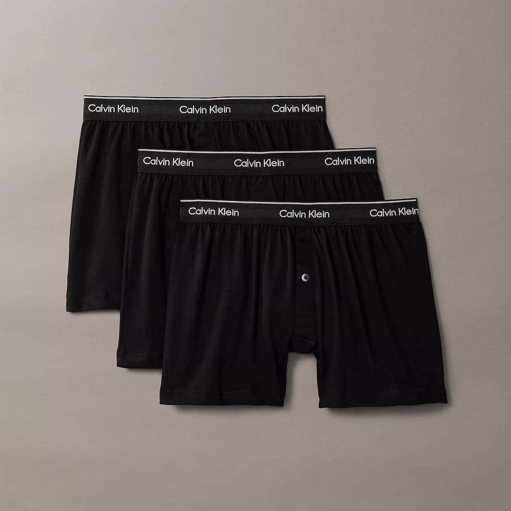 Calvin Klein Cotton Classics 3-Pack Knit Boxer Black