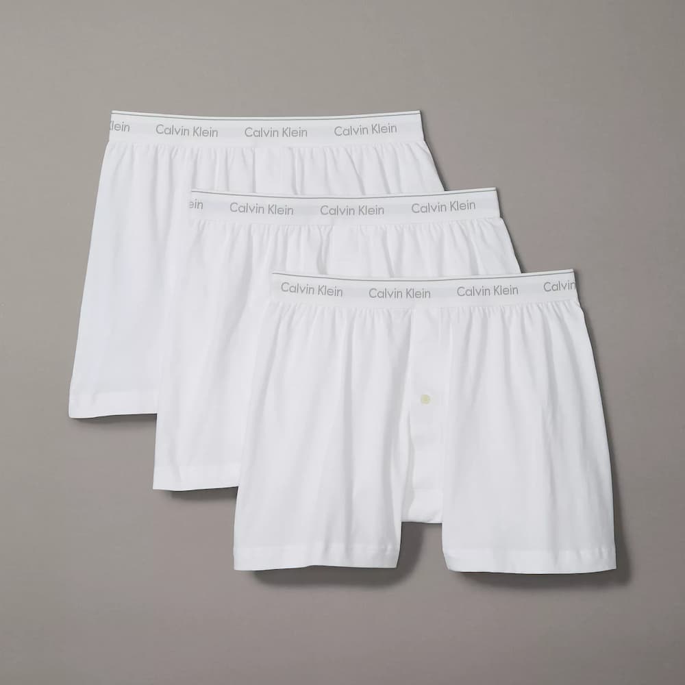 Calvin Klein Cotton Classics 3-Pack Knit Boxer White