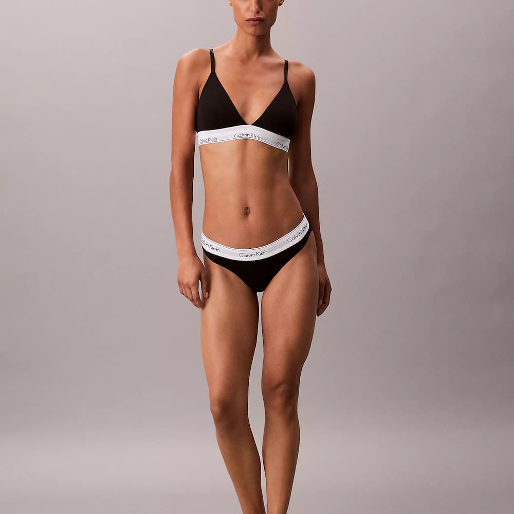 Calvin Klein Cotton Modal Lightly Lined-Triangle Bralette Black Model