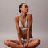 Calvin Klein Cotton Modal Lightly Lined-Triangle Bralette Heather Grey Model Sitting