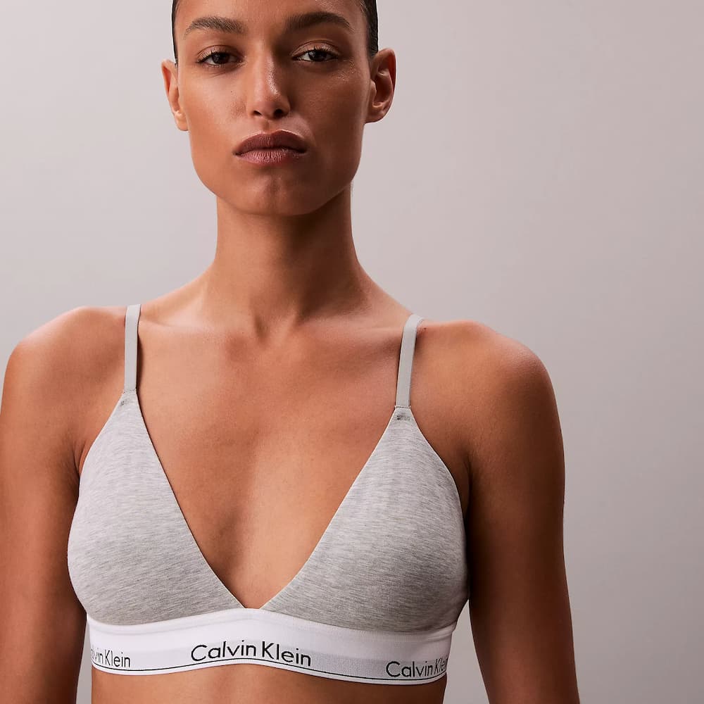 Calvin Klein Cotton Modal Lightly Lined-Triangle Bralette Heather Grey